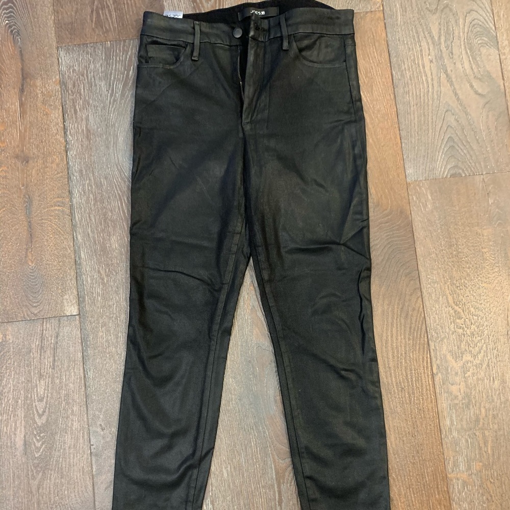 Black waxed pants